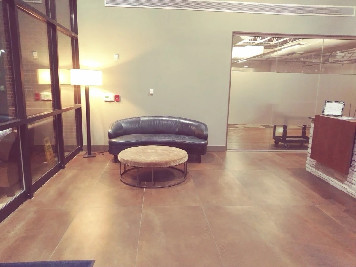 Clean office reception area